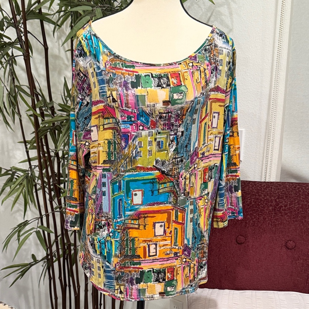 Peck & Peck Multicolor Abstract Women's Blouse